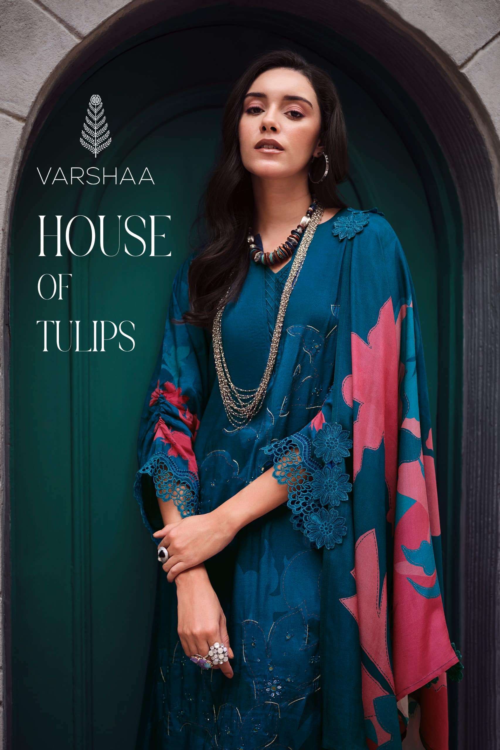 VARSHA FASHION HOSE OF TULIPS PREMIUM DESIGNER MUSLIN LADIES SUIT WHOLESALER 