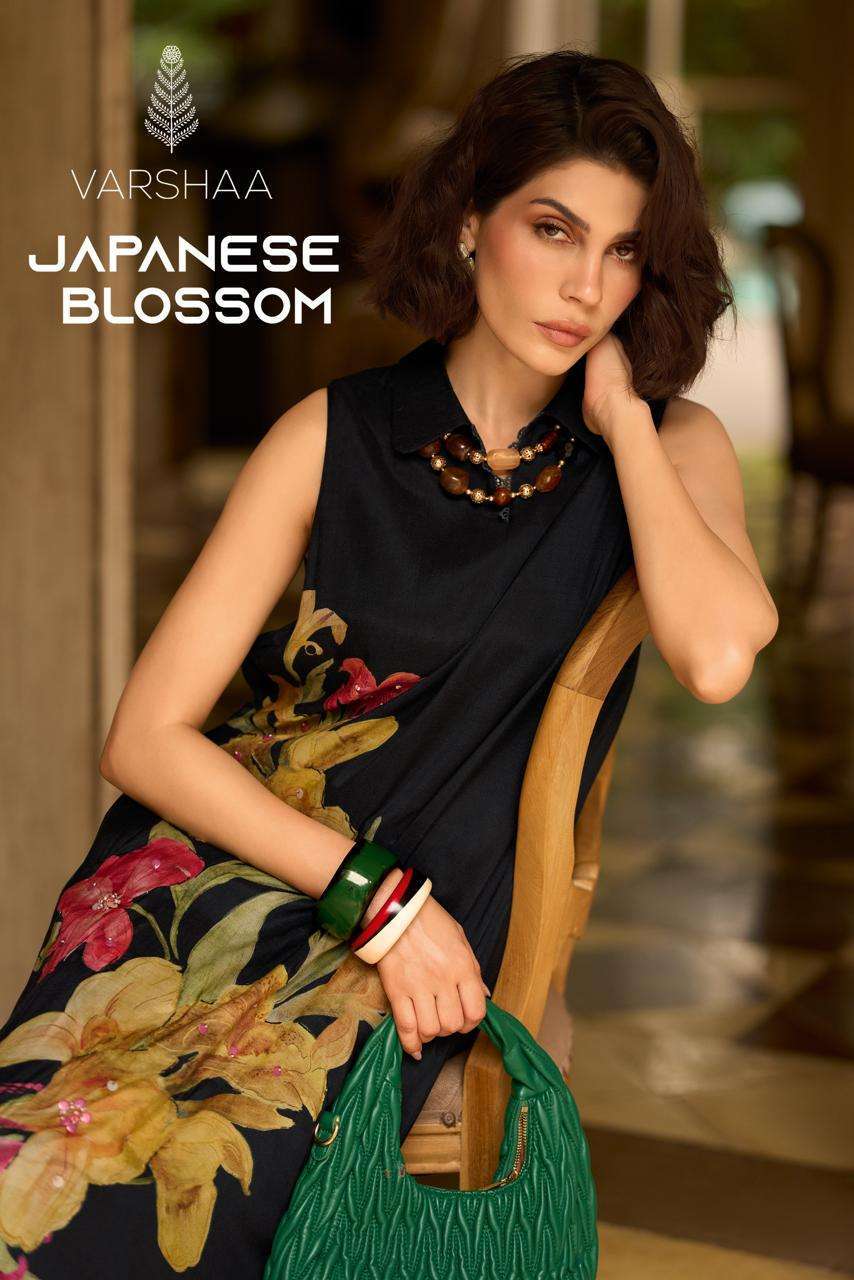 VARSHA FASHION JAPANESE BLOSSOM VISCOSE MUSLIN HANDWORK SUIT WHOLESALER 