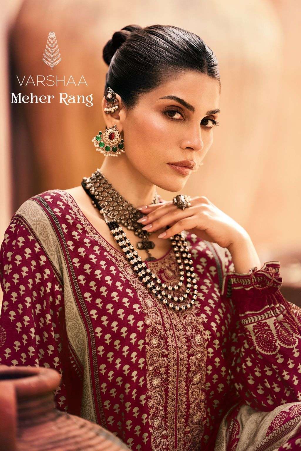 VARSHA FASHION MEHER RANG COTTON HAND WORK PRINTED SALWER KAMEEZ BEST RATE 