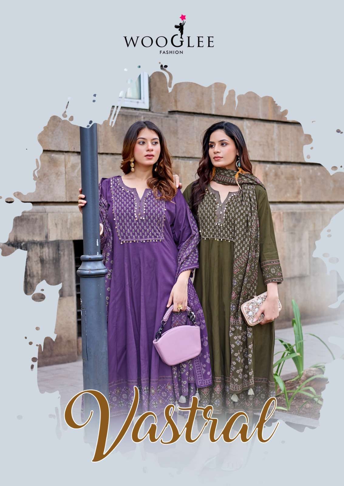 WOOGLEE VASTRAL RAYON HEAVY EMBROIDERED PRINTED SALWER KAMEEZ BEST RATE EXPORTERS 