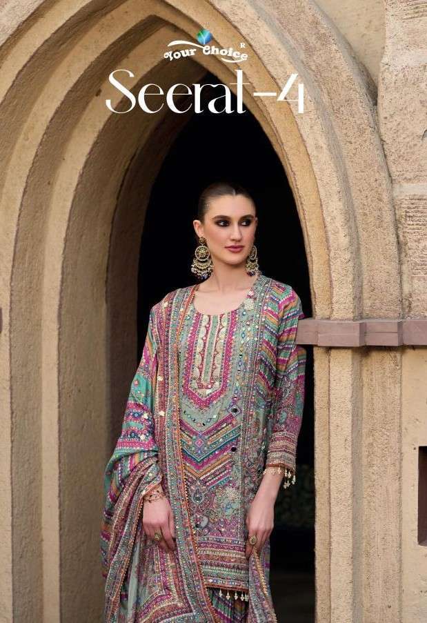 YOUR CHOICE SEERAT VOL 4 PARTYWEAR SHARARA CHINON CATALOGUE WHOLESALE PRICE 