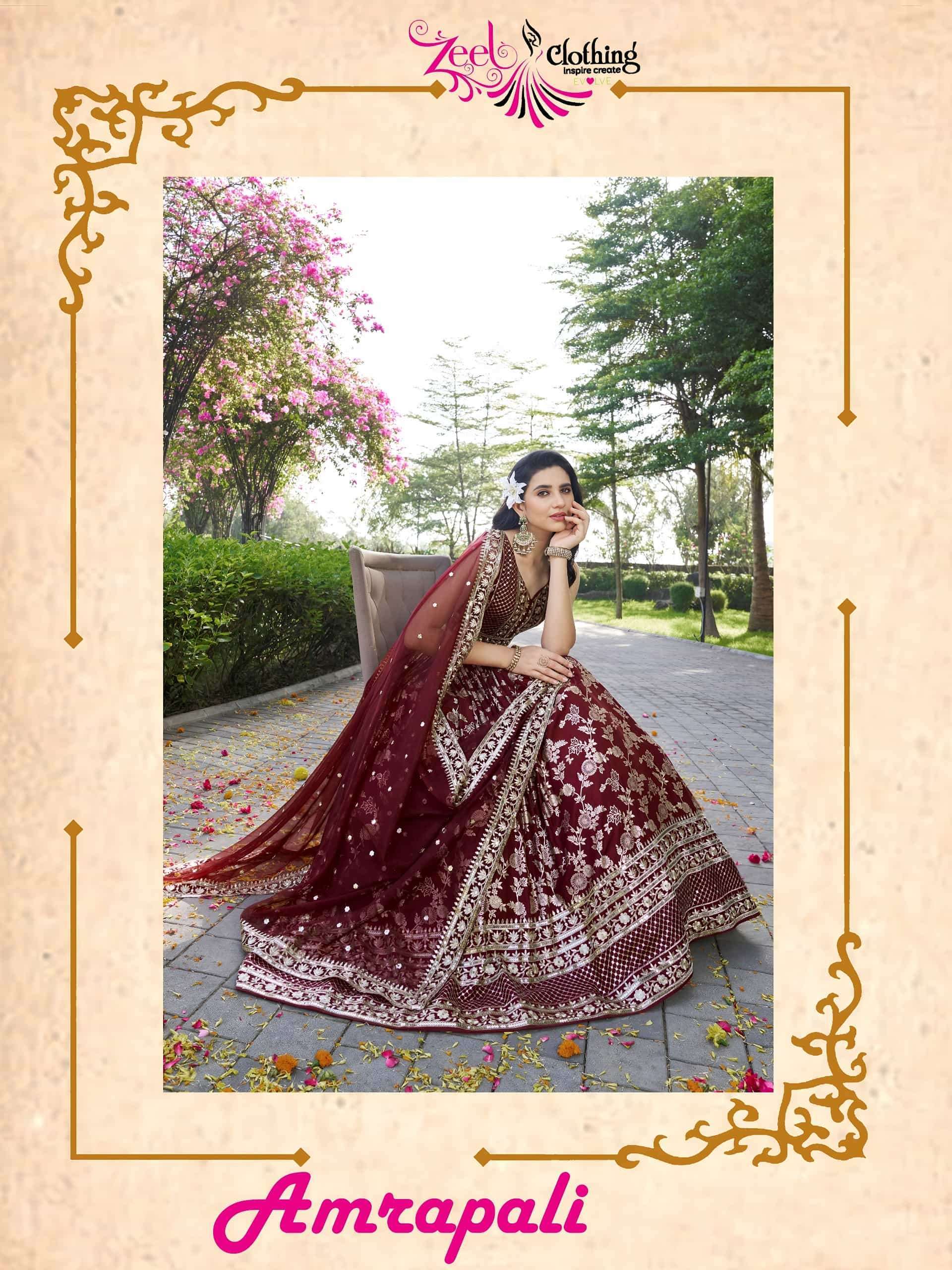 ZEEL CLOTHING AMRAPALI 7100 COLORS LEHNGA CHOLI COLLECTION BEST RATE DEALER 2026
