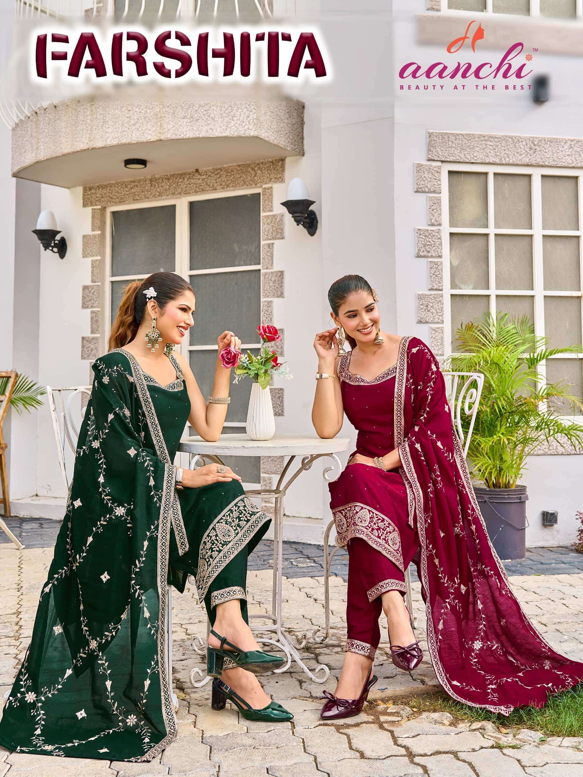 AANCHI FARSHITA VICHITRA SILK TOP BOTTOM DUPATTA SET EXPORTERS 