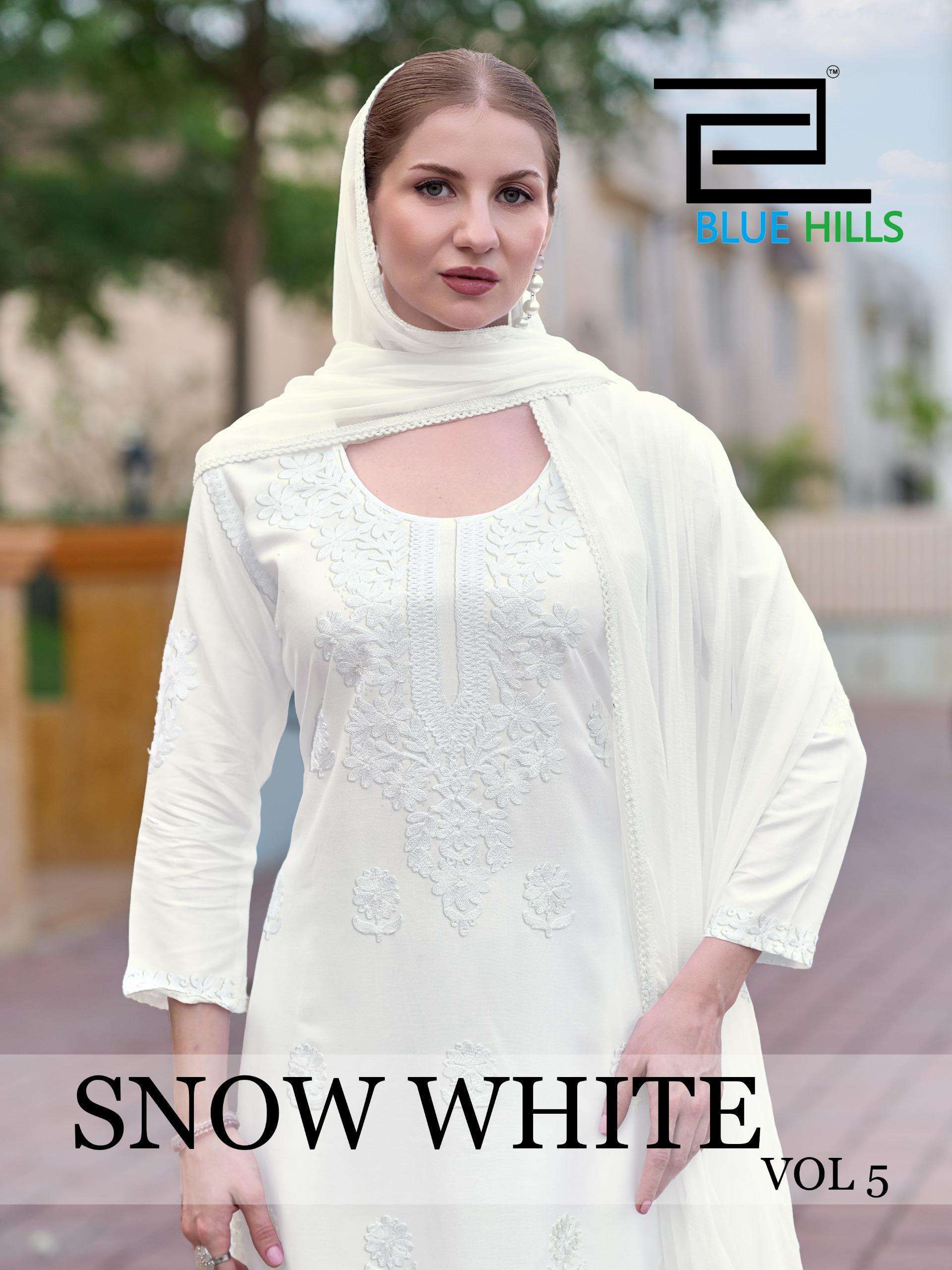 BLUE HILLS SNOW WHITE VOL 5 WHITE SUIT 3 PIECE SET WHOLESALER 