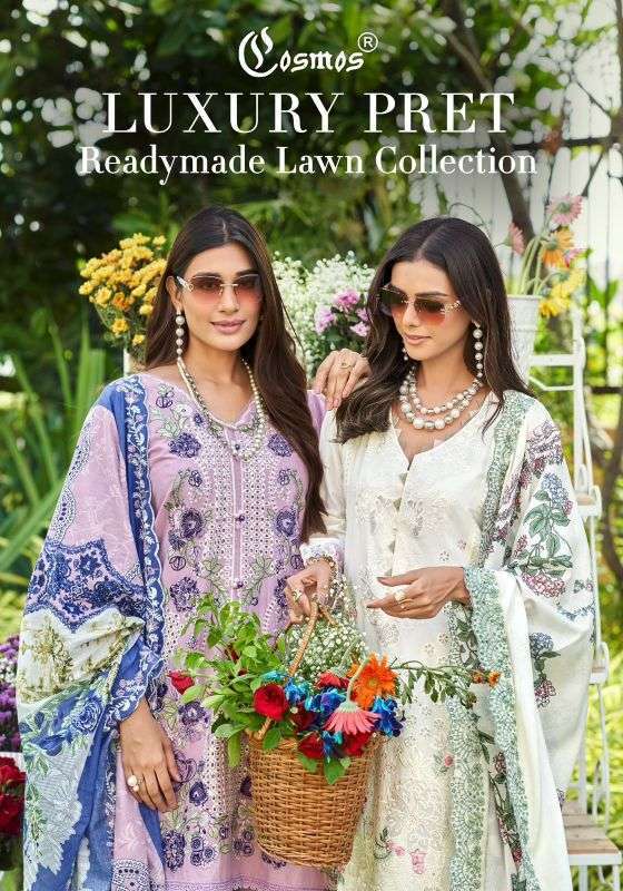 COSMOS LUXURY PRET READYMADE LAWN COLLECTION COTTON HEAVY EMBROIDERED SALWER KAMEEZ BEST RATE DEALER 