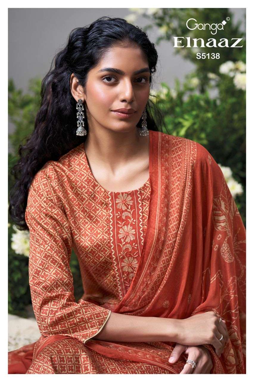 GANGA ELNAAZ 5138 COLORS COTTON SATIN SALWER KAMEEZ BEST RATE DEALER 2026