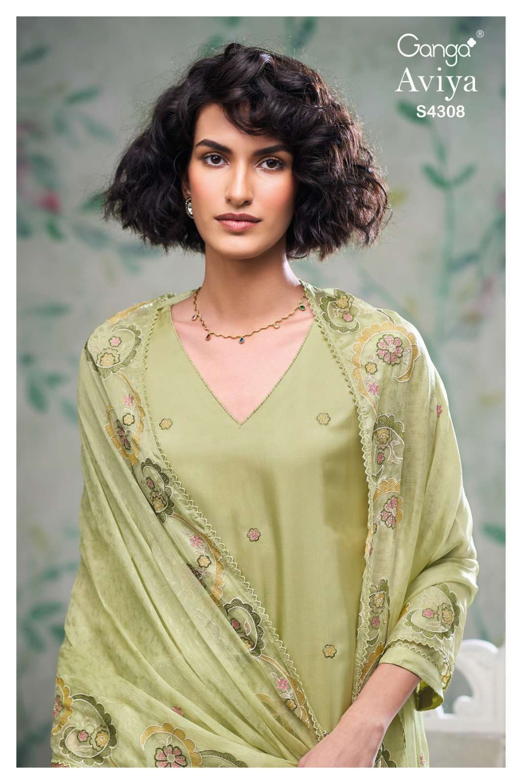 GANGA FASHION AVIYA 4308 PURE BEMBERG SILK DESIGNER SUIT WHOLESALER BEST RATE 2026