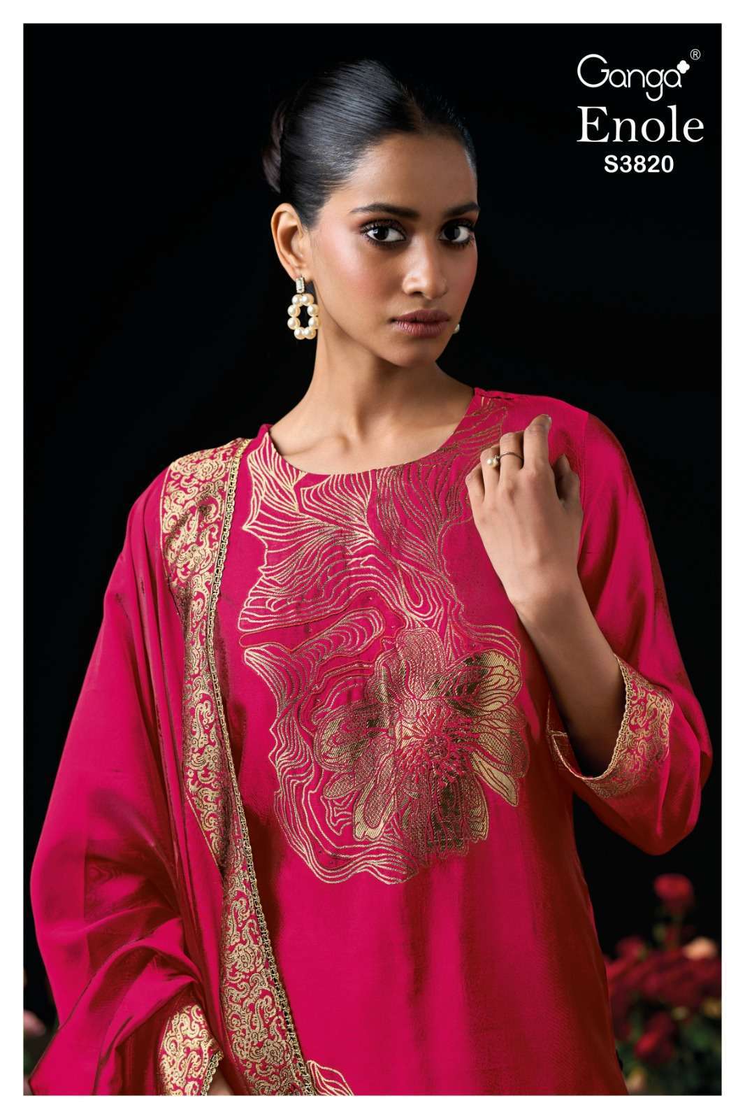 GANGA FASHION ENOLE 3820 VISCOSE WOVEN SILK JACQUARD SALWER KAMEEZ BEST RATE 2026