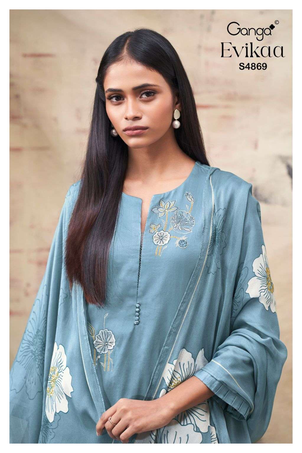 GANGA FASHION EVIKAA 4869 COTTON SATIN DESIGNER FANCY SALWER KAMEEZ BEST RATE 2026