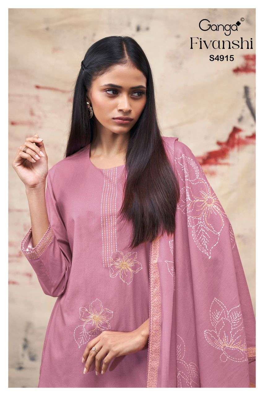 GANGA FASHION FIVANSHI 4915 HAND EMBROIDERY SUIT WHOLESALER BEST RATE 2026