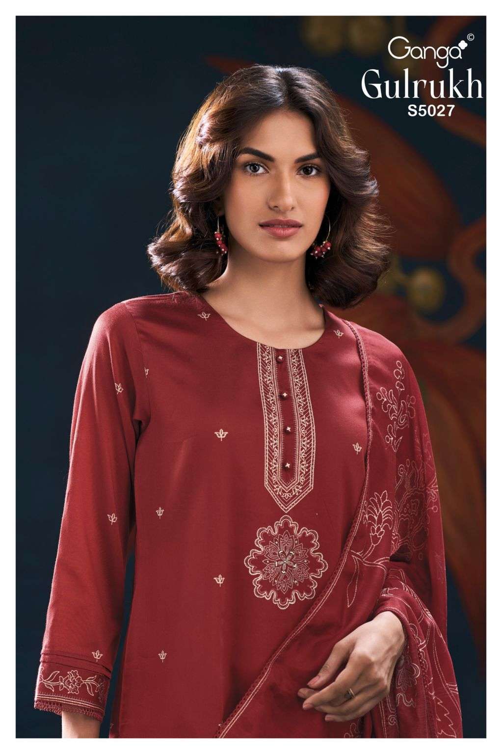GANGA FASHION GULRUKSH 5027 PREMIUM COTTON SATIN PRINTED SALWER KAMEEZ WHOLESALER 