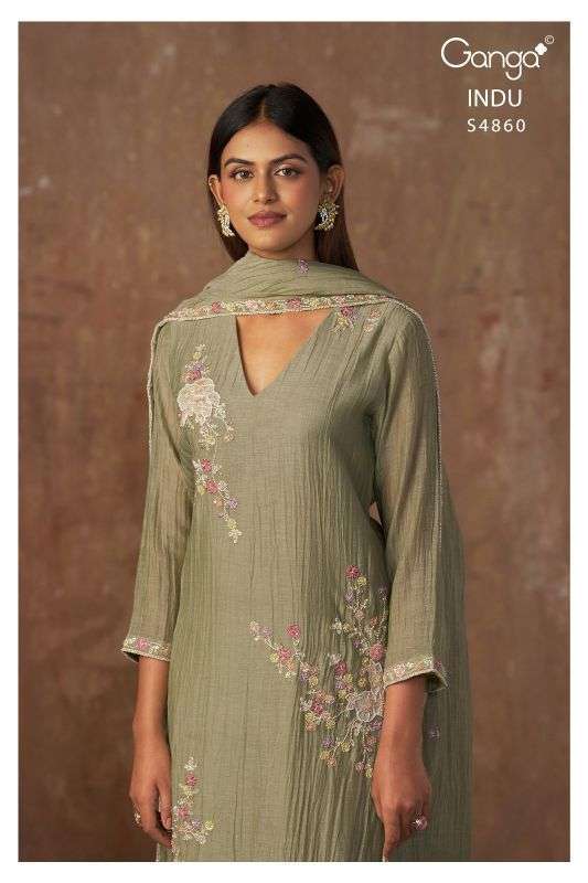 GANGA FASHION INDU 4860 BANARASI MAL WITH FANCY WORK SALWER KAMEEZ BEST RATE 2026