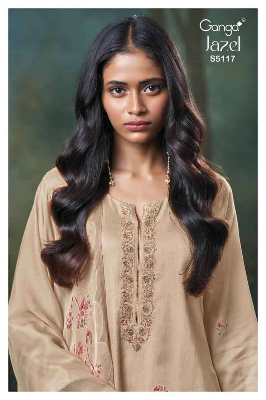 GANGA FASHION JAZEL 5117 COLORS COTTON PRINT EMBROIDERY SALWER KAMEEZ BEST RATE DEALER 2026