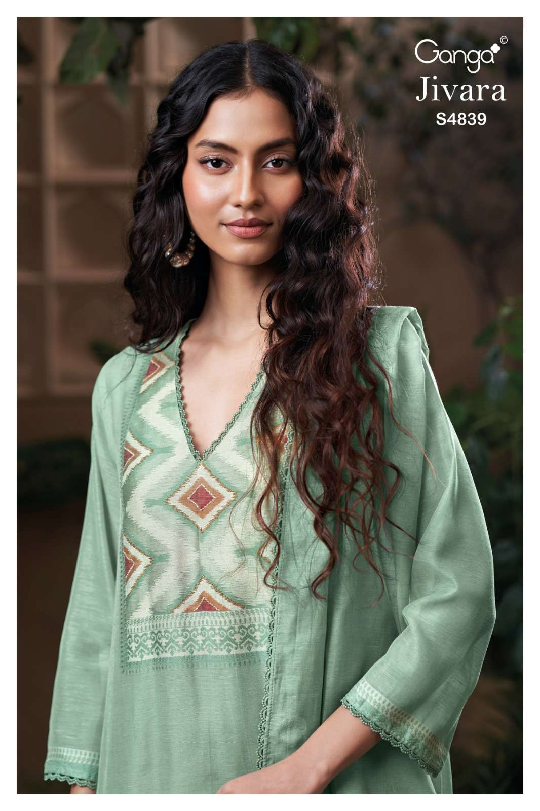 GANGA FASHION JIVARA 4839 VISCOSE WOVEN SILK JACQUARD EMBROIDERED SALWER KAMEEZ BEST RATE 