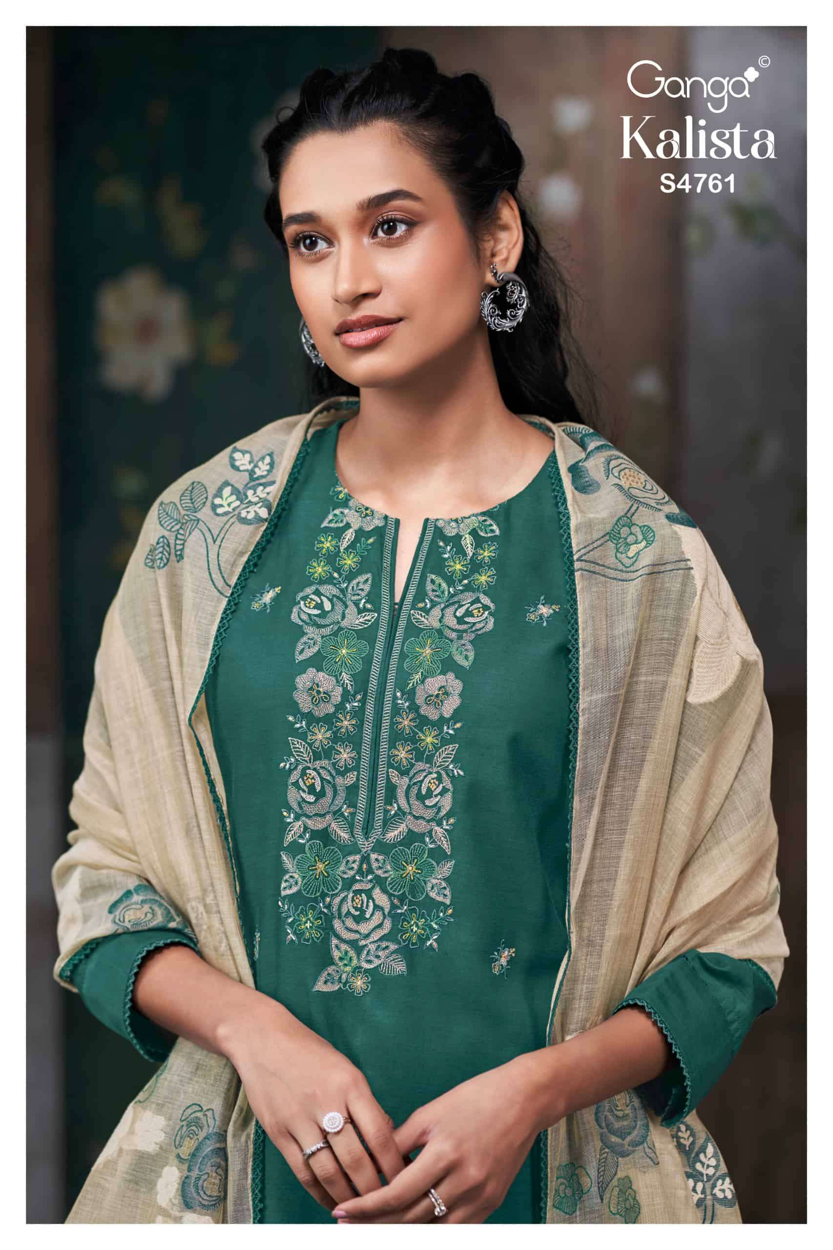 GANGA FASHION KALISTA 4761 SILK SATIN HEAVY EMBROIDERED SALWER KAMEEZ BEST RATE 2026