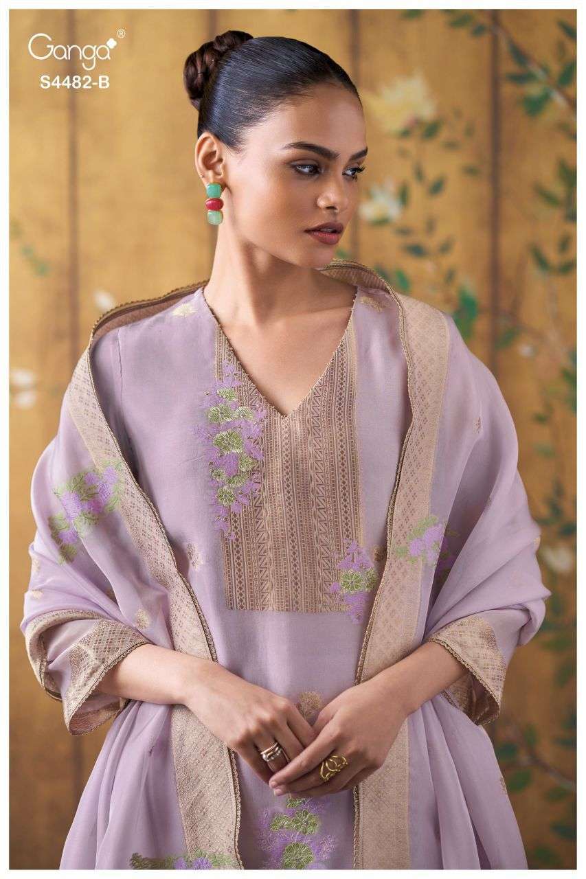 GANGA FASHION LUPITA 4482 BEMBERG SILK HANDWORK SALWER KAMEEZ BEST RATE 2026