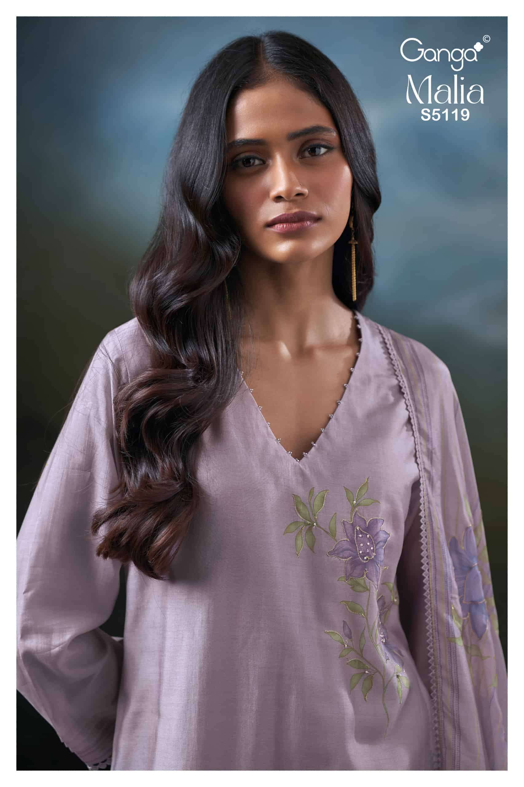 GANGA FASHION MALIA 5119 PREMIUM PURE BEMBERG SILK EMBROIDERY SUIT WHOLESALER 2026