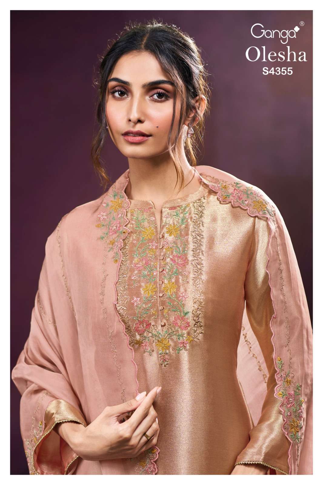 GANGA FASHION OLESHA 4355 LUXURY STYLE PARTYWEAR LADIES SUIT WHOLESALER 