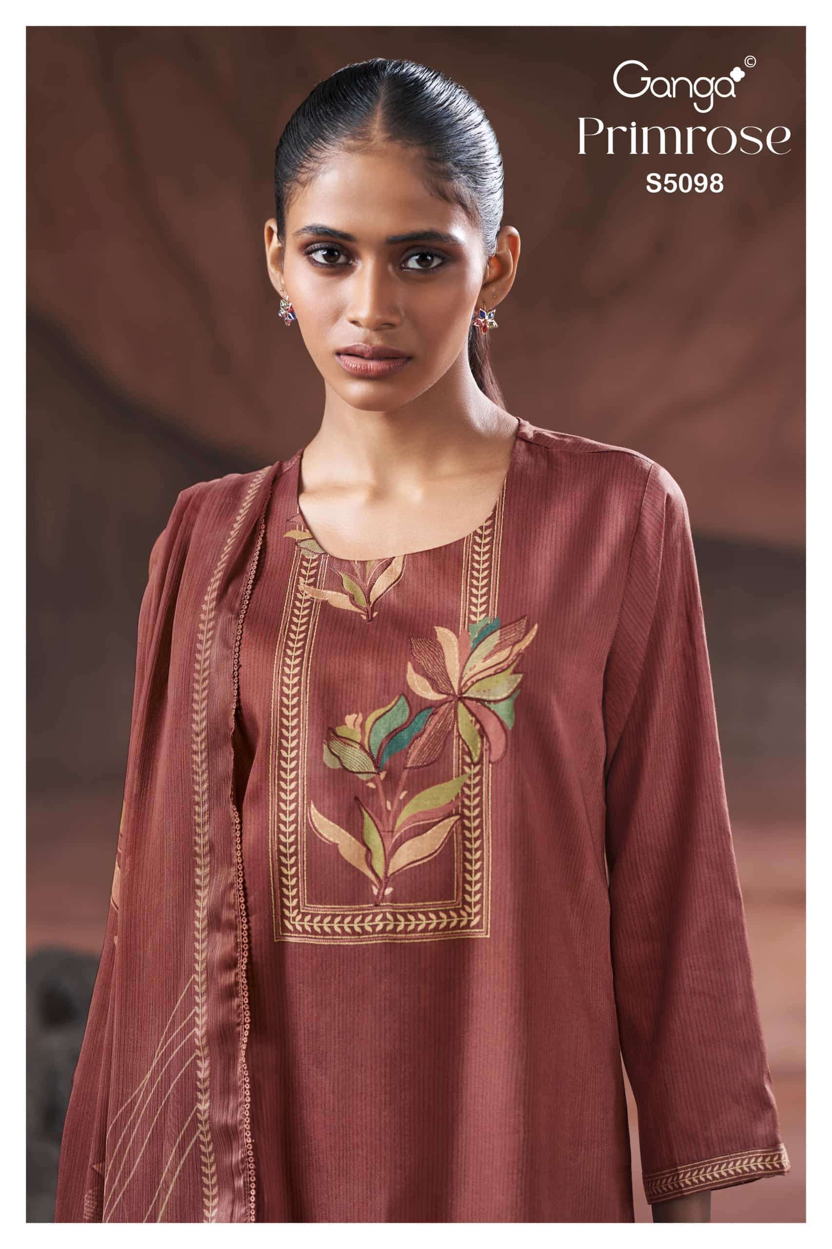 GANGA FASHION PRIMROSE 5098 FANCY COTTON SUIT WHOLESALER BEST RATE 