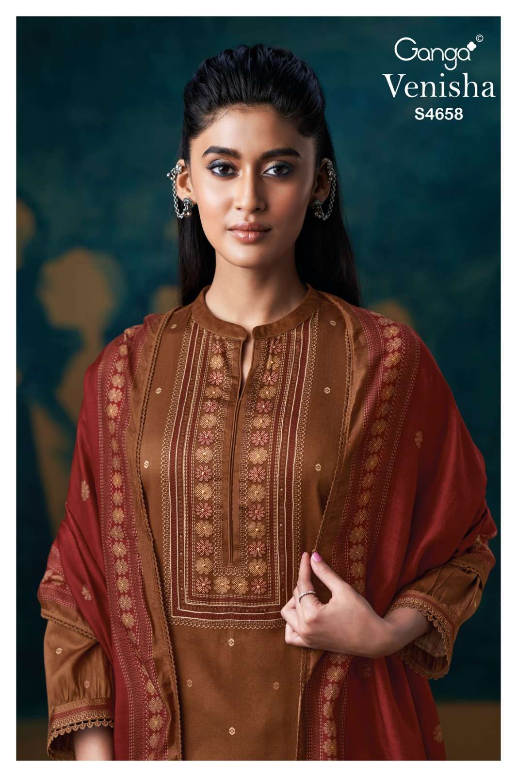 GANGA FASHION VENISHA 4658 PURE COTTON SATIN LADIES SUIT WHOLESALER 2026