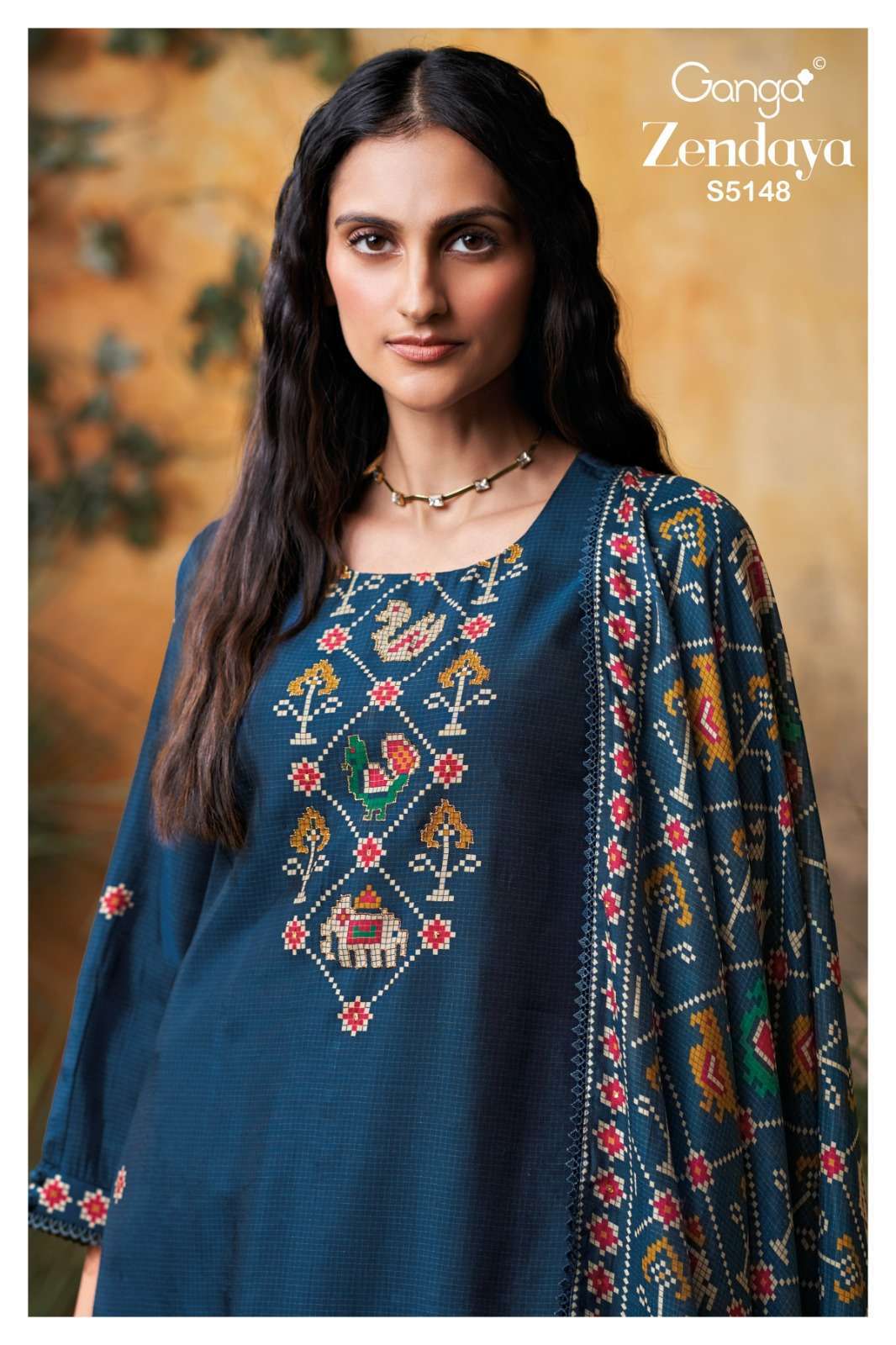 GANGA FASHION ZENDAYA 5148 BEMBERG RUSSIAN SILK SALWER KAMEEZ BEST RATE 