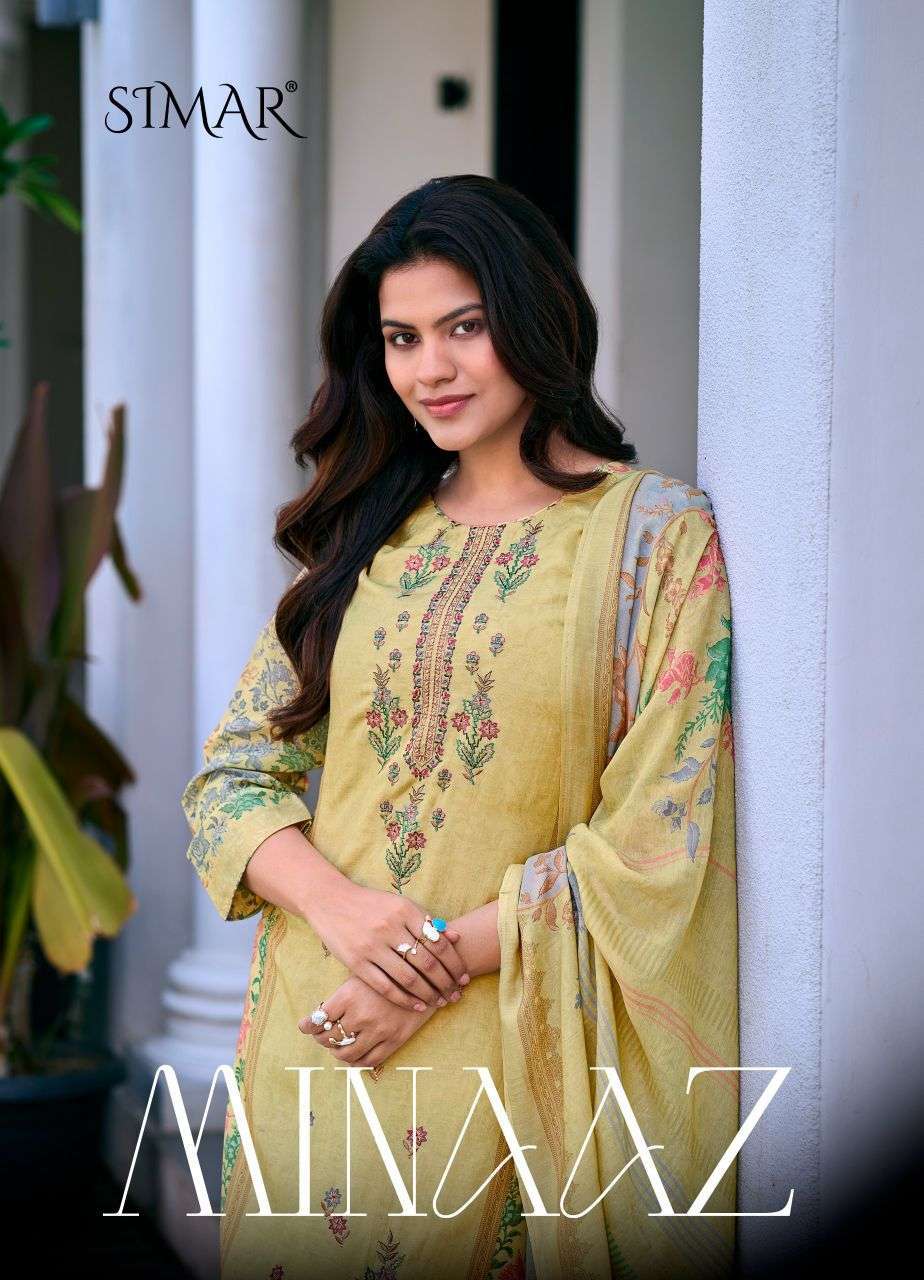 GLOSSY SIMAR MINAAZ VISCOSE MUSLIN DIGITAL PRINTED SALWER KAMEEZ 