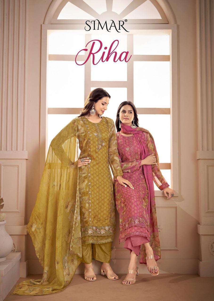 GLOSSY SIMAR RIHA DESIGNER MUSLIN DRESS WHOLESALER BEST RATE 2026