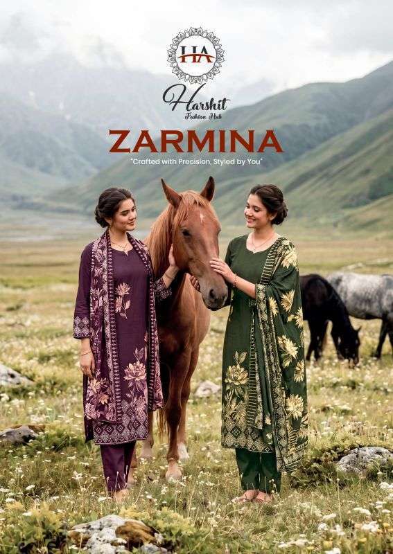 HARSHIT FASHION ZARMINA ZAM DESIGNER PRINT KHATLI WORK SALWER KAMEEZ BEST RATE 