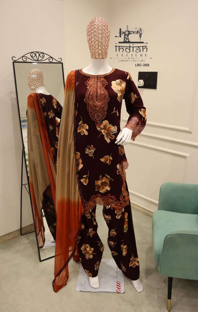 INDIAN CULTURE LRC 268 PURE COTTON READY MADE 3 PCS SET WHOLESALER BEST RATE 