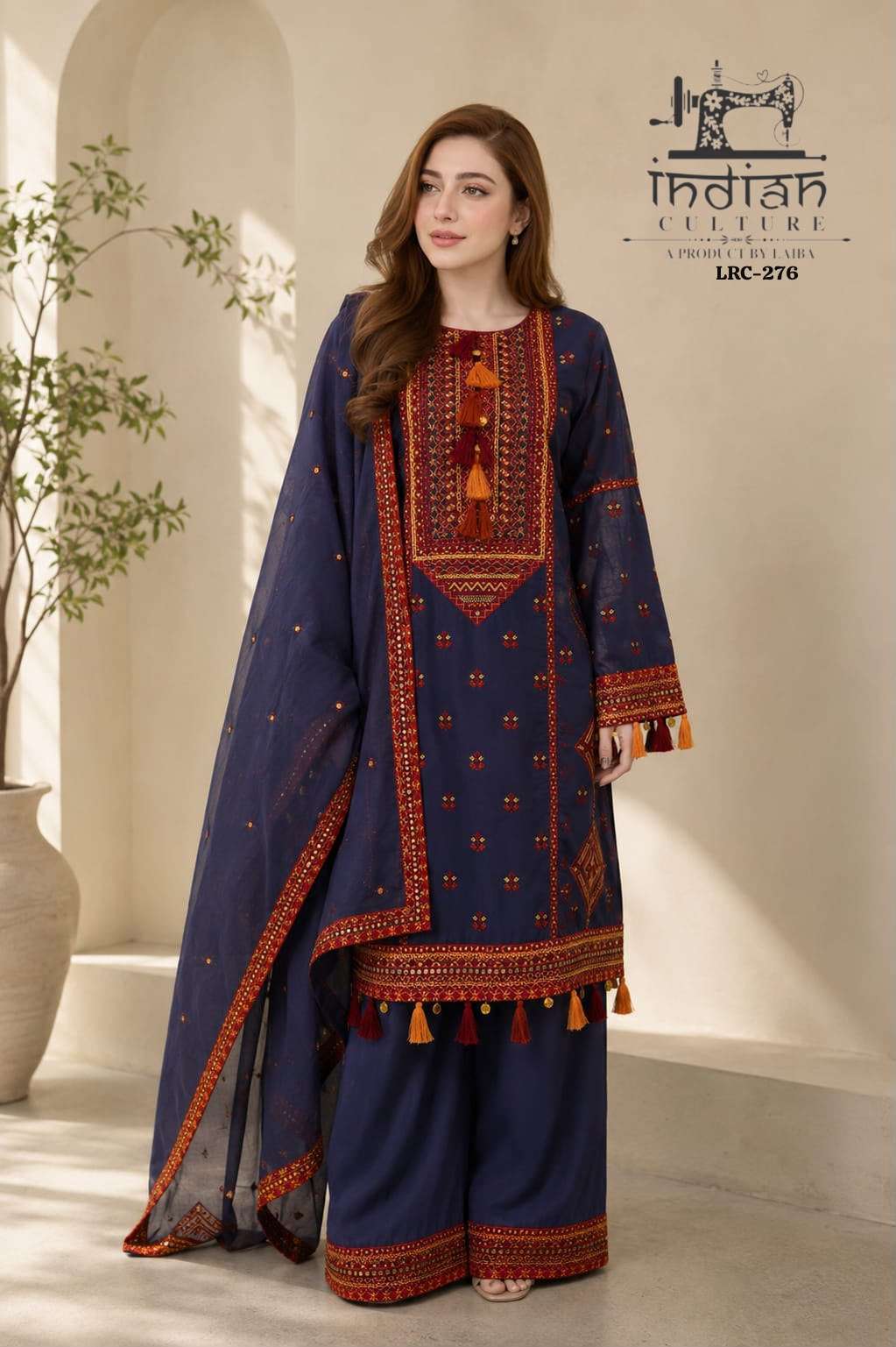 INDIAN CULTURE LRC 276 VISCOSE COTTON READYMADE SUIT WHOLESALER BEST RATE 