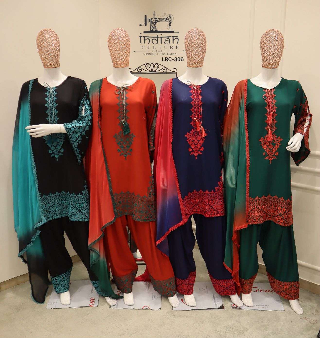 INDIAN CULTURE LRC 306 RAYON COTTON FANCY WORK PARTY WEAR READYMADE SALWER KAMEEZ BEST RATE 