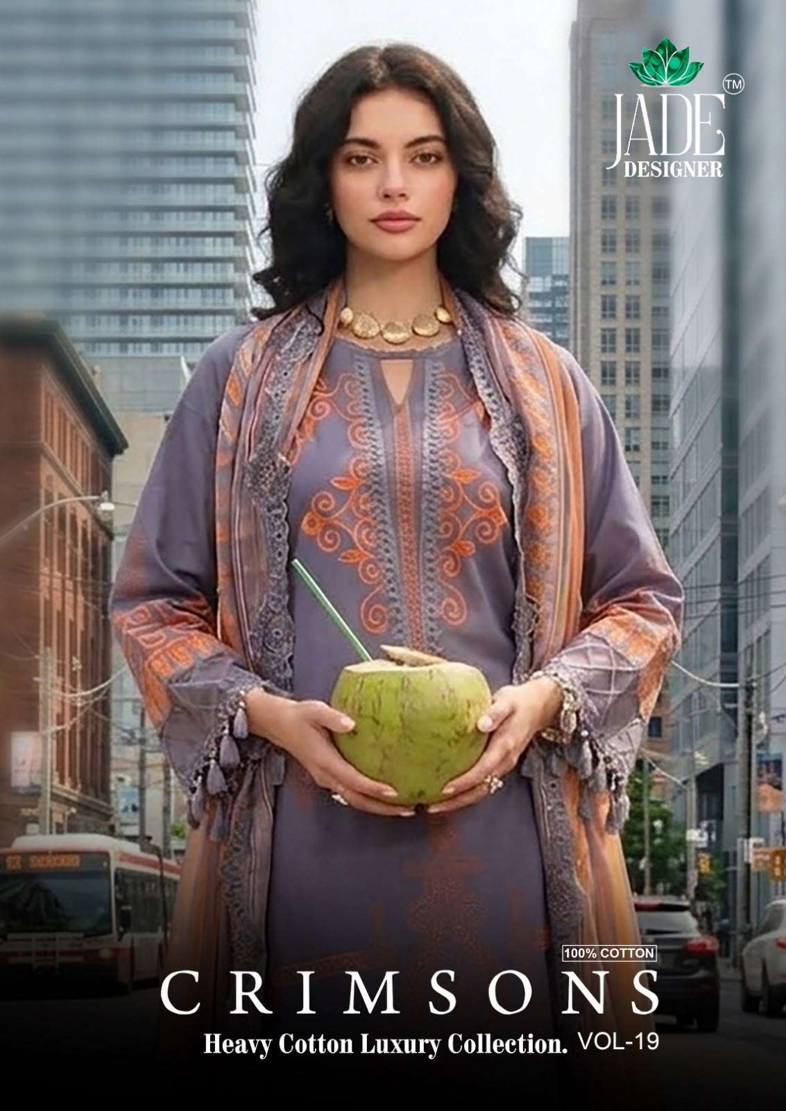 JADE CRIMSON VOL 19 PRINTED UNSTITCH COTTON DRESS WHOLESALER 2026