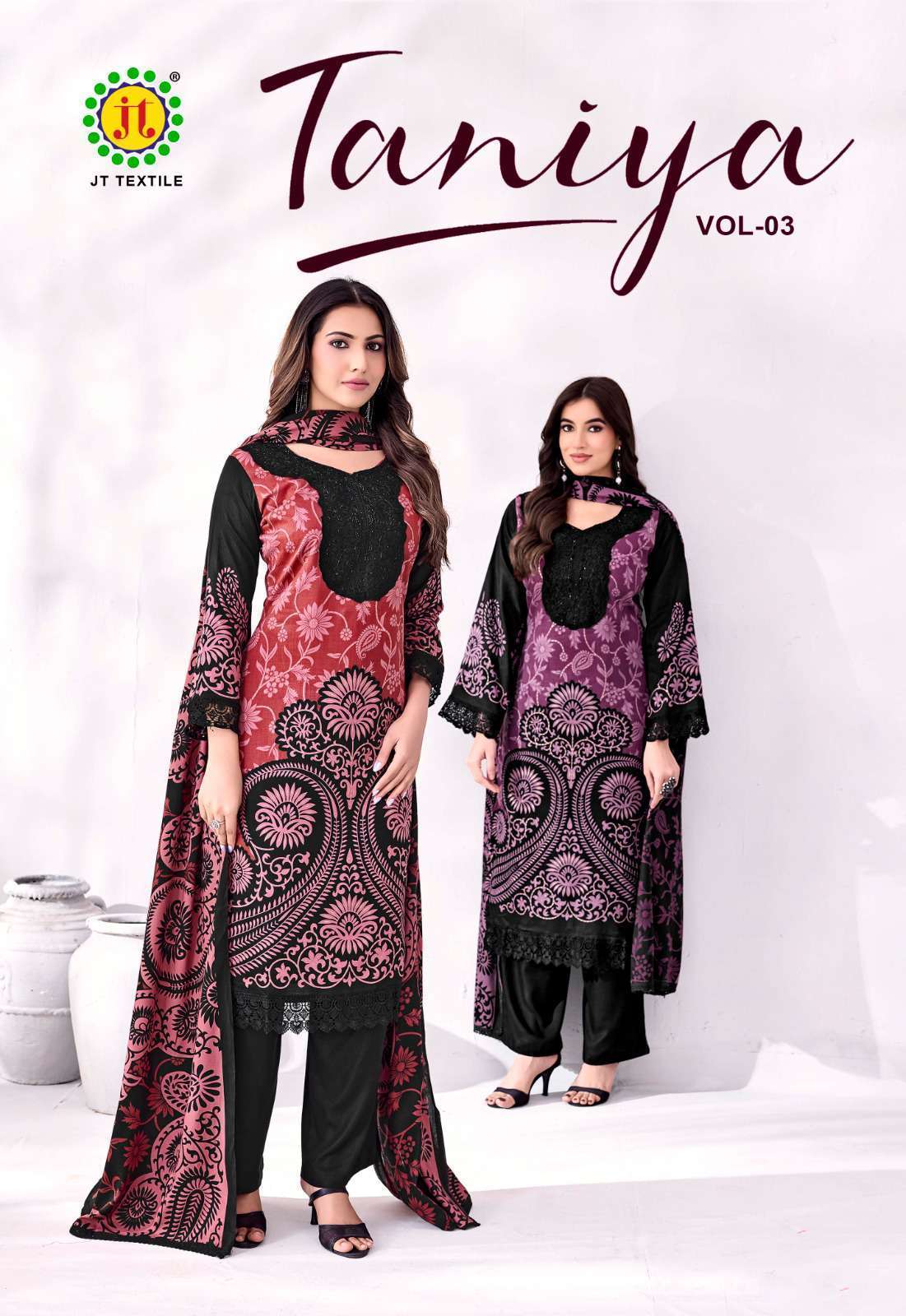 JT TEXTILE TANIYA VOL 3 RAYON FANCY EMBROIDERED SALWER KAMEEZ BEST RATE 2026