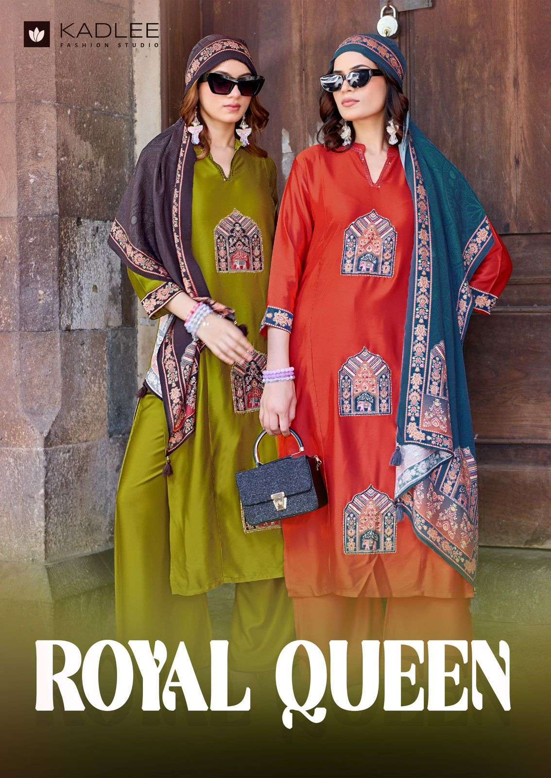 KADLEE ROYAL QUEEN GAJI SILK FANCY WORK 3 PCS SET WHOLESALER 