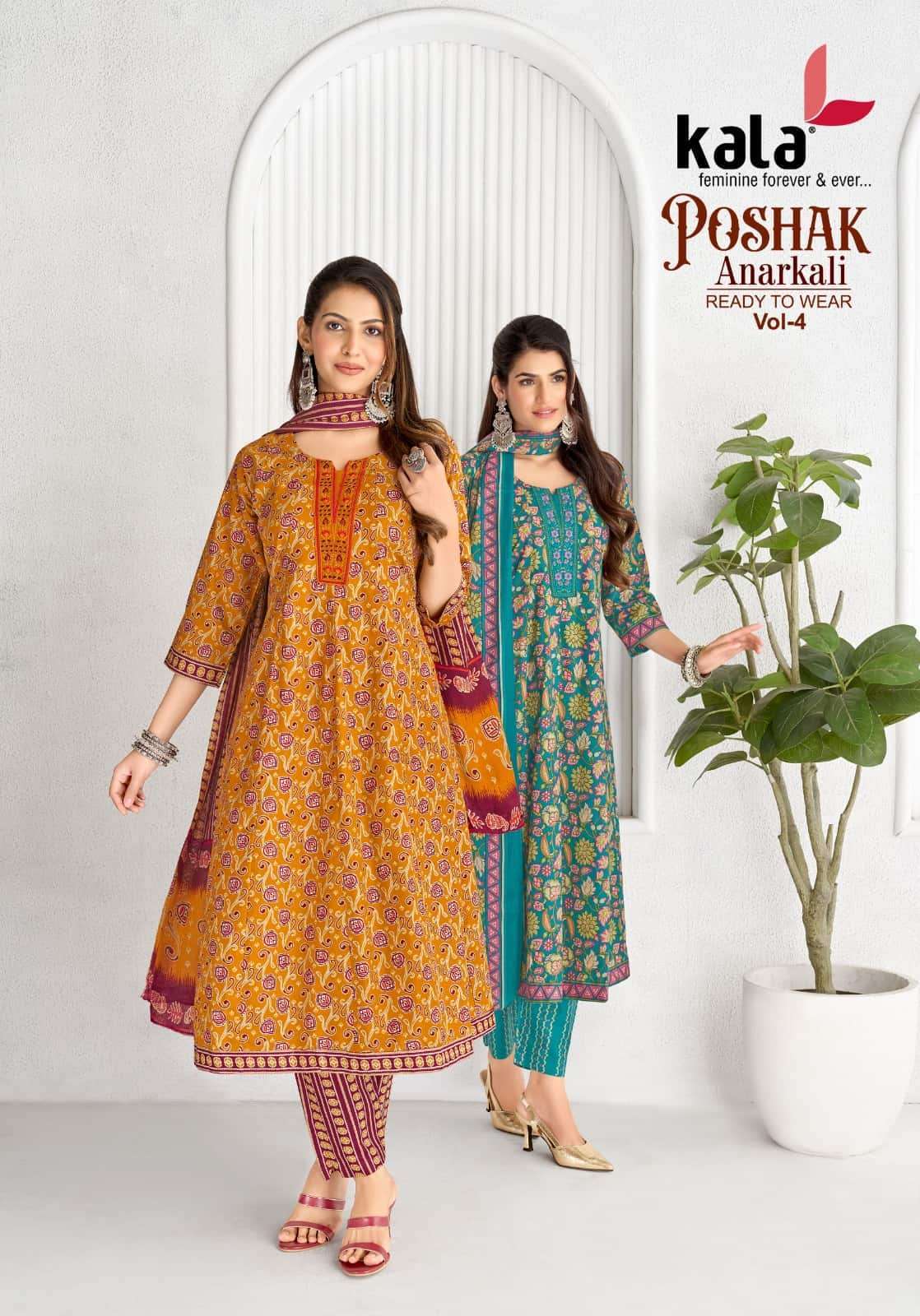 KALA POSHAK VOL 5 READYMADE COTTON ANARKALI SUIT CATALOG WHOLESALER 2026