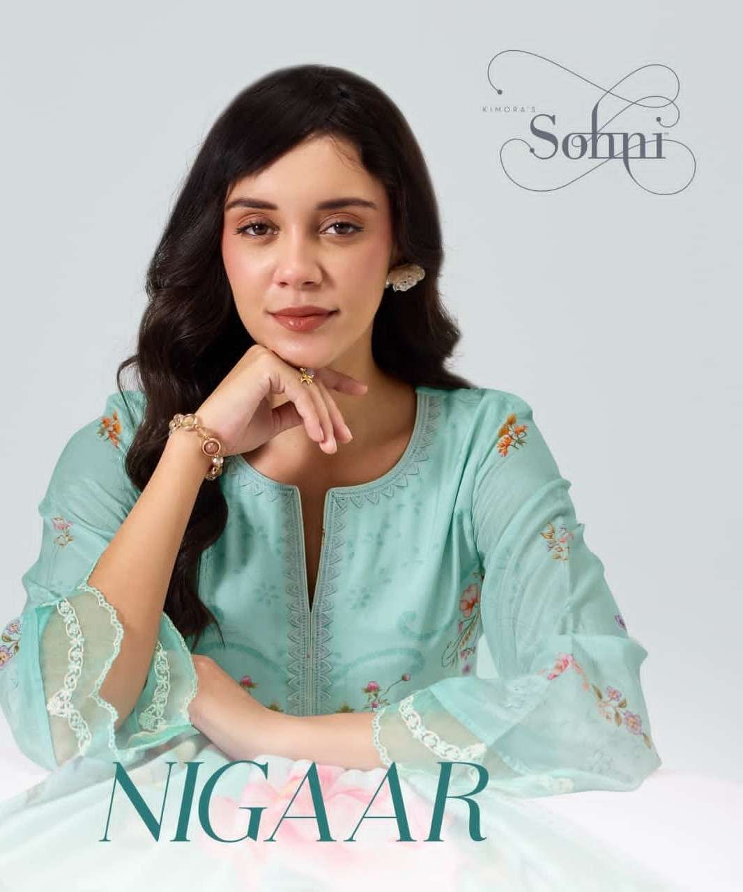 KIMORA SOHNI NIGAAR PURE MUSLIN DESIGNER SUIT EXPORTERS 