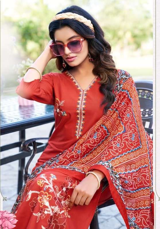 LADIES FLAVOUR 3457 TO 3458 COTTON WITH HEAVY EMBROIDERED READYMADE SALWER KAMEEZ BEST RATE 