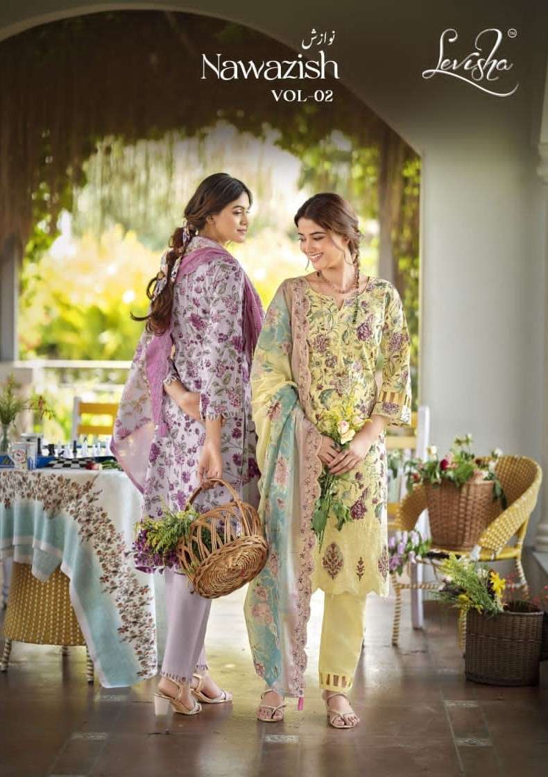LEVISHA NAWAZISH VOL 2 CAMRIC COTTON EMBRODERY SALWER KAMEEZ 2026