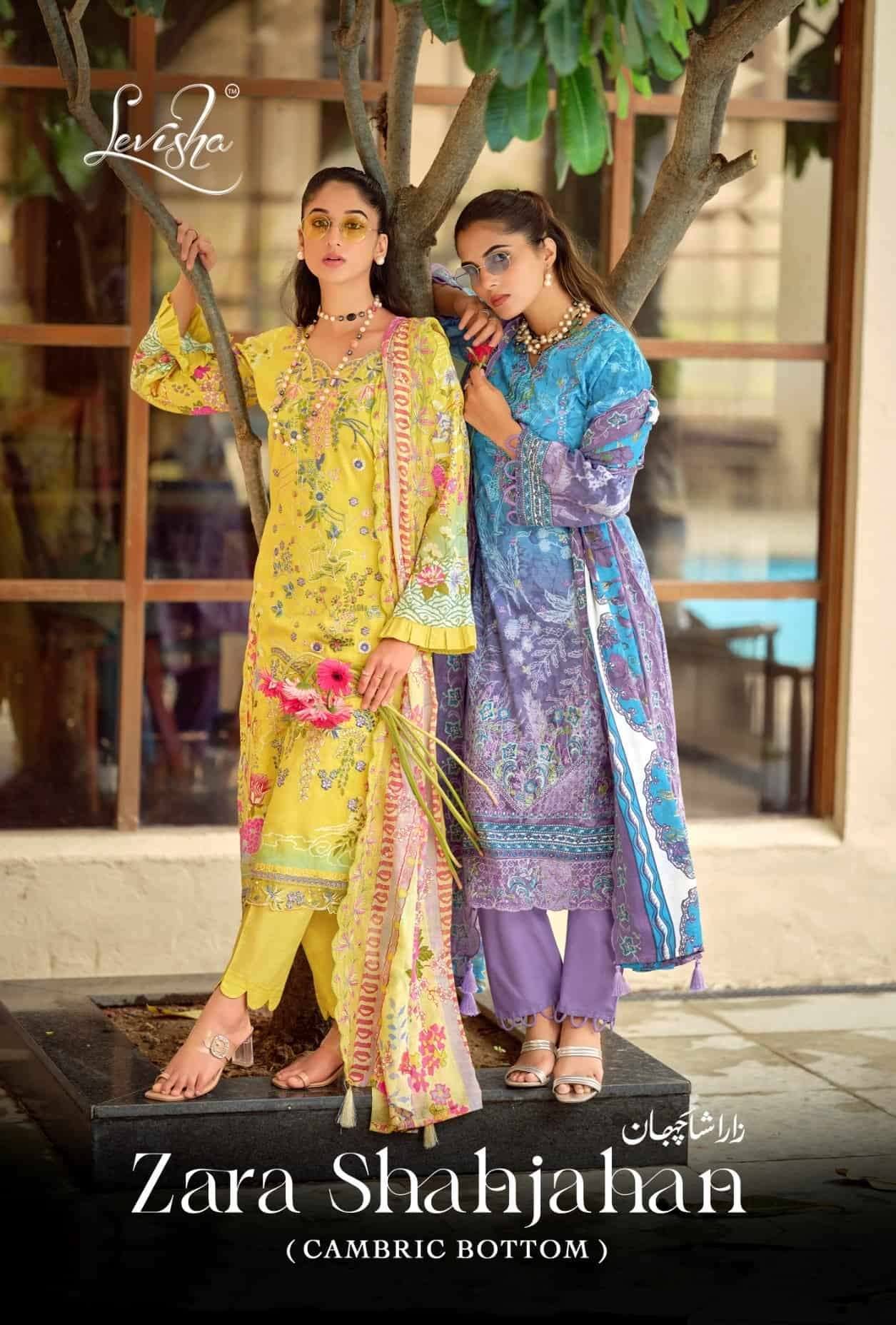 LEVISHA ZARA SHAHJAHAN PURE CAMBRIC LAWN SUIT WHOLESALER BEST RATE DEALER 