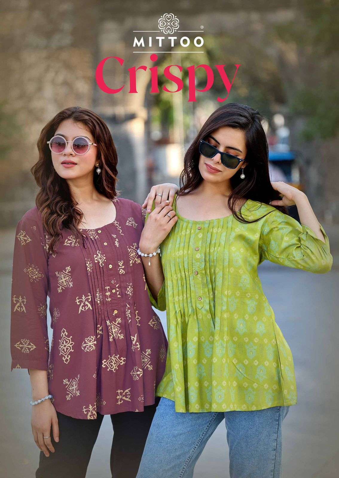 MITTOO CRISPY RAYON PRINTED SHORT TOP COLLECTION BEST RATE 