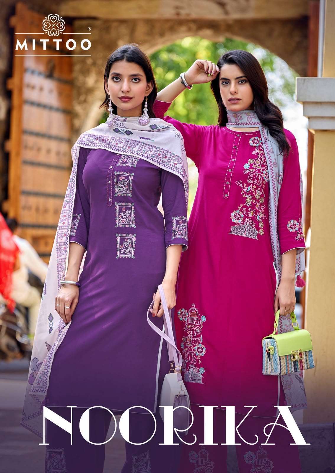 MITTOO NOORIKA RAYON HANDWORK WITH THREAD WORK READYMADE SALWER KAMEEZ EXPORTERS 