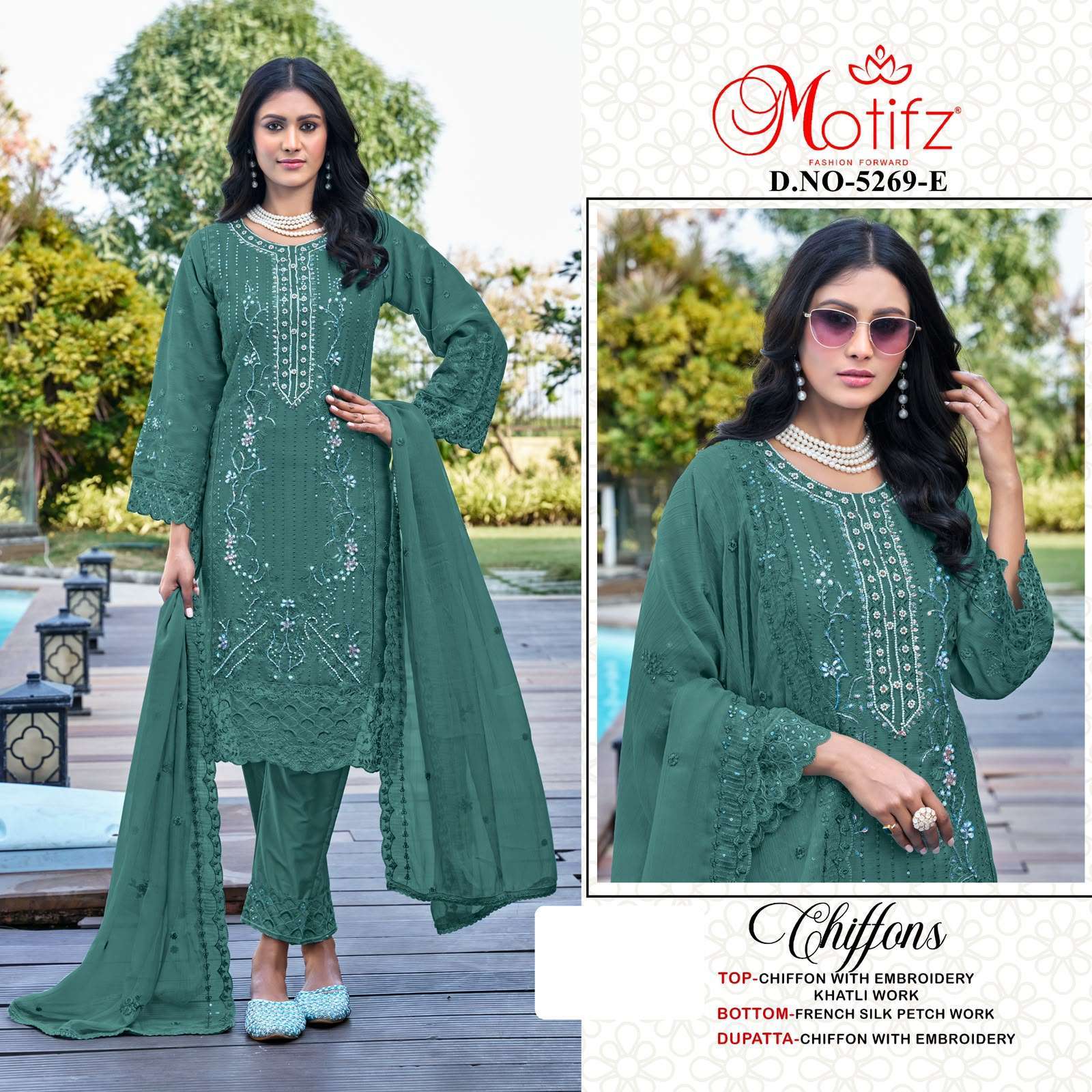 MOTIFZ D 5269 COLORS PAKISTANI CHIFFON SUIT WHOLESALER 2026