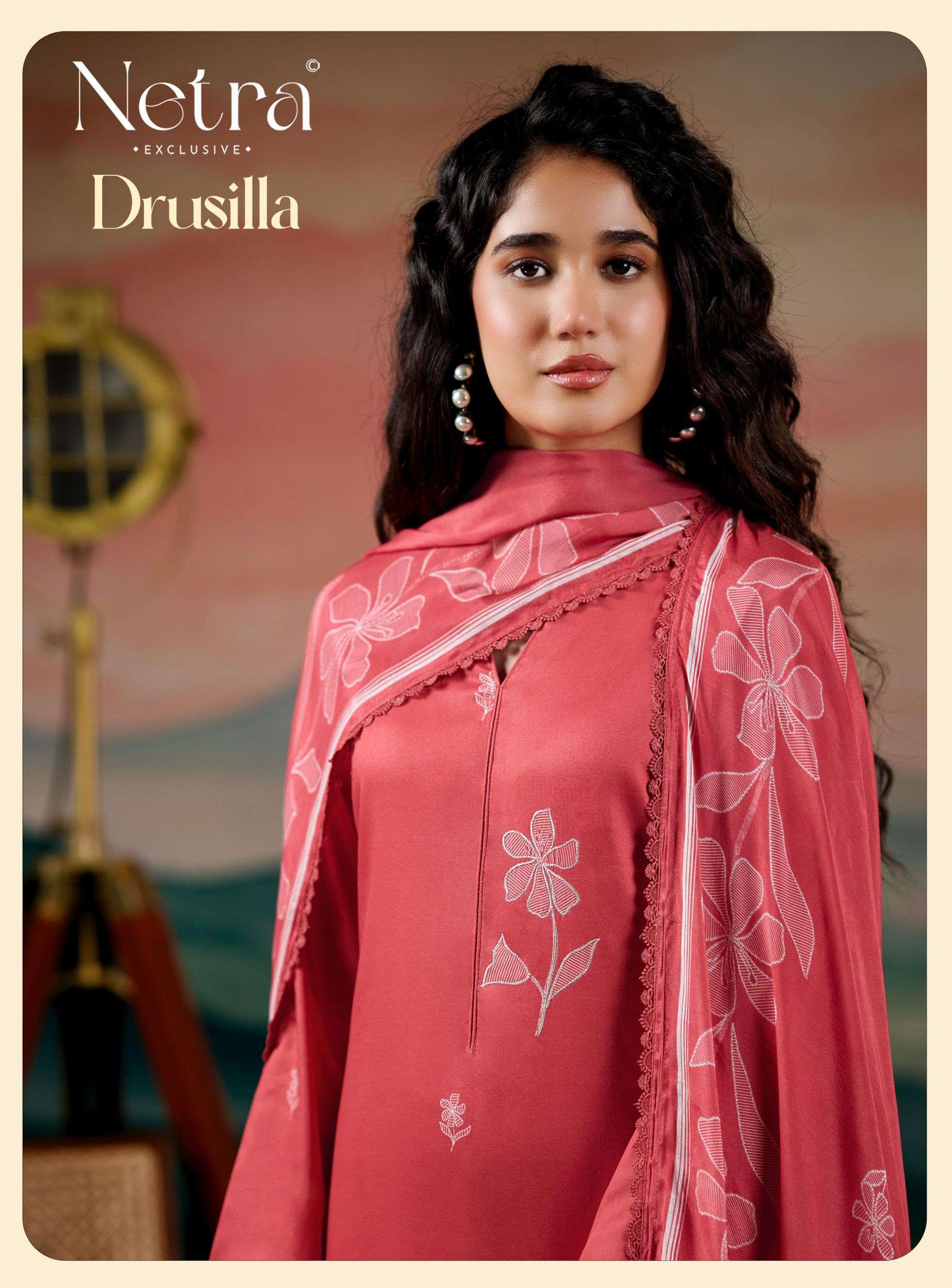 NETRA DRUSILLA HAND EMBROIDERY COTTON SUMMER WEAR SUIT WHOLESALE 2026