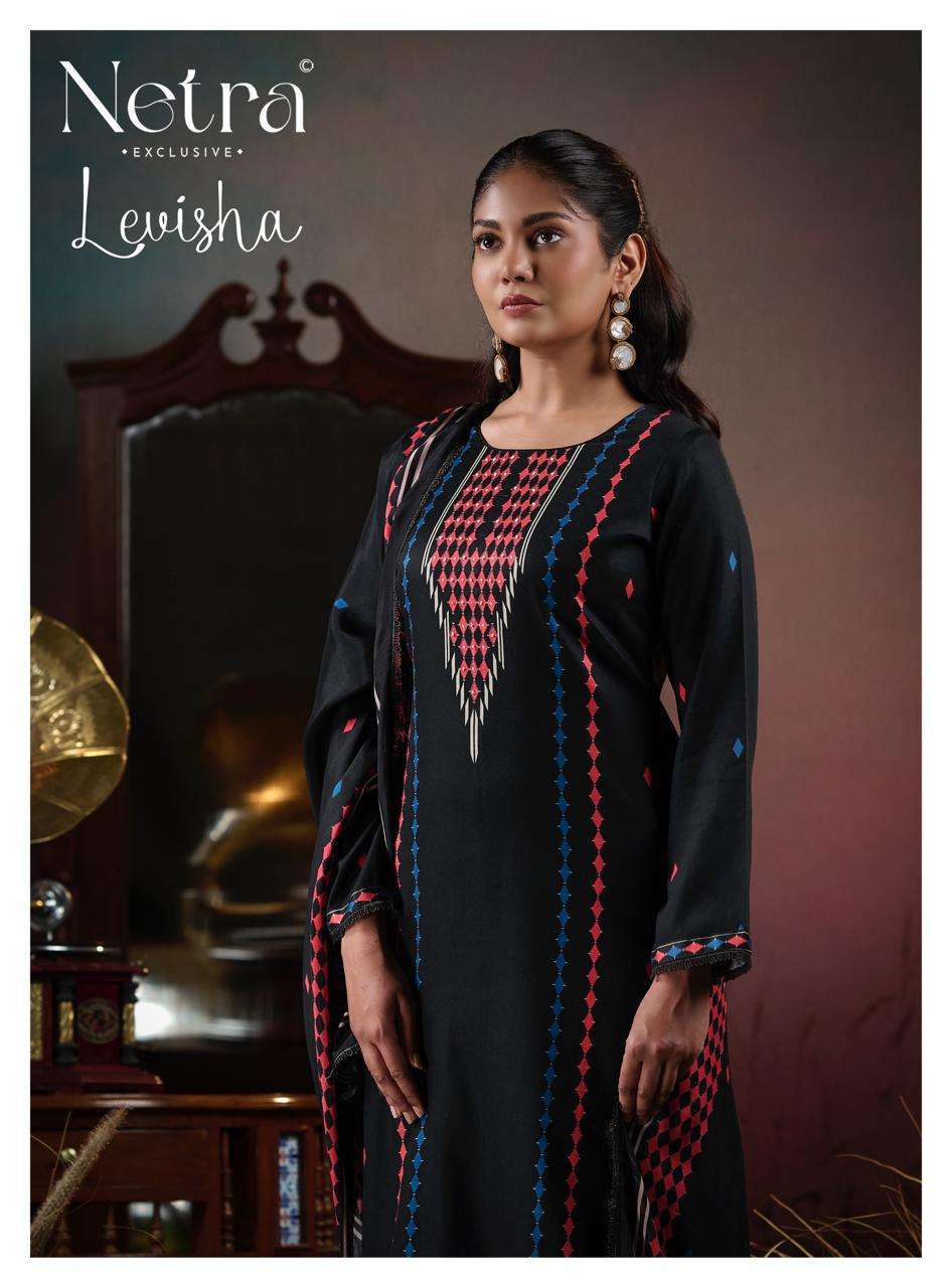 NETRA LEVISHA PURE COTTON PRINT HAND WORK SALWER KAMEEZ BEST RATE 