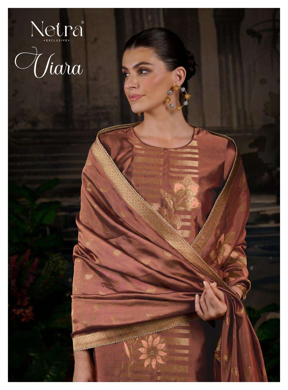 NETRA VIARA VISCOSE WOVEN SILK JACQUARD HANDWORK SALWER KAMEEZ WHOLESALER BEST RATE