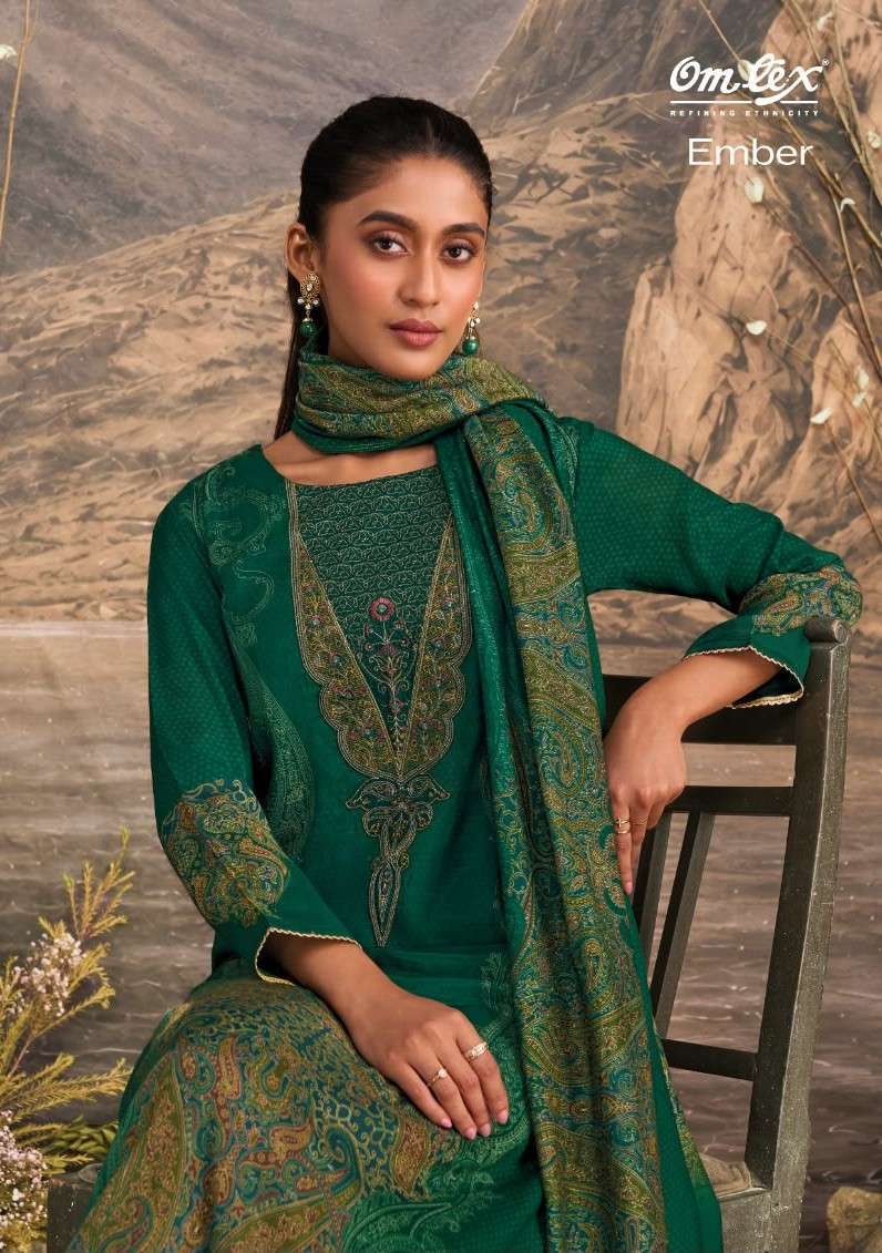 OMTEX EMBER PATCH EMBROIDERED MUSLIN SILK SALWER KAMEEZ BEST RATE DEALER 2026