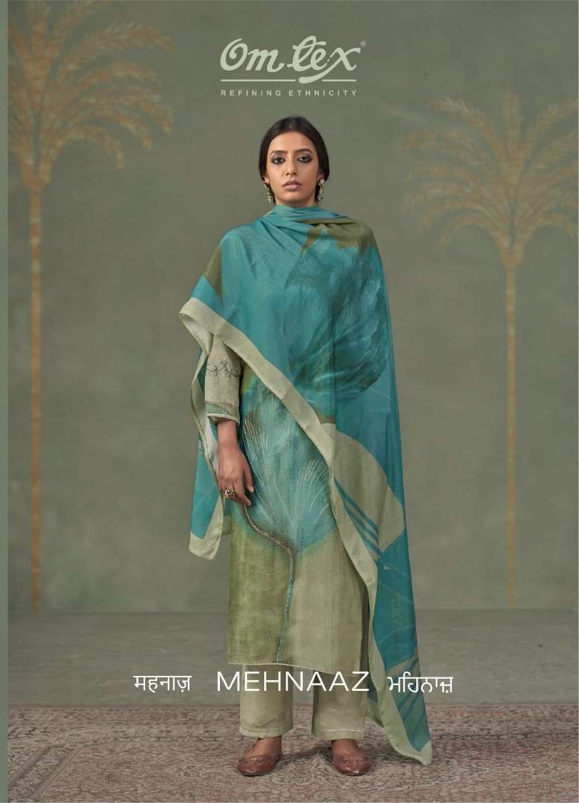 OMTEX MEHNAAZ SILK EMBROIDERED SALWER KAMEEZ WHOLESALE PRICE SURAT 