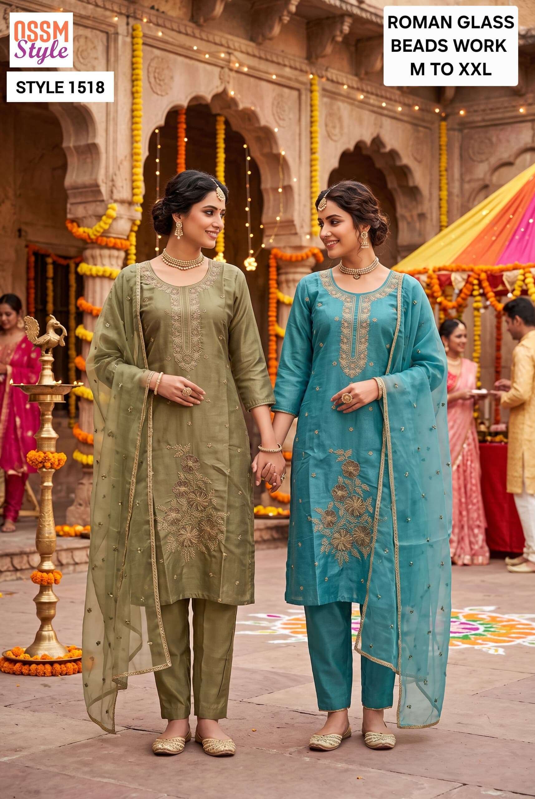 OSSM STYLE 1518 COLORS BEADS WORK READYMADE SALWER KAMEEZ BEST RATE 2026