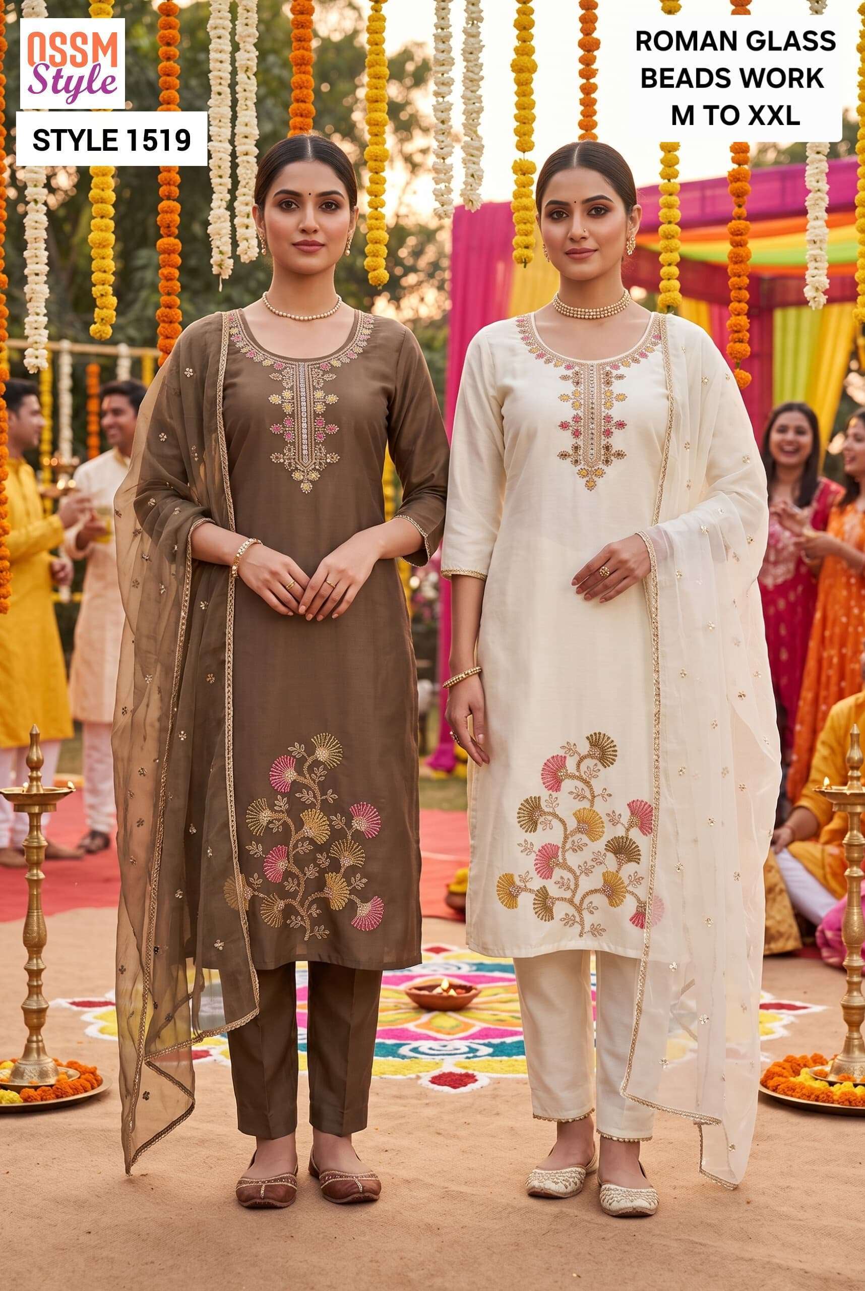 OSSM STYLE 1519 COLORS BEADS WORK READYMADE SALWER KAMEEZ BEST RATE 2026