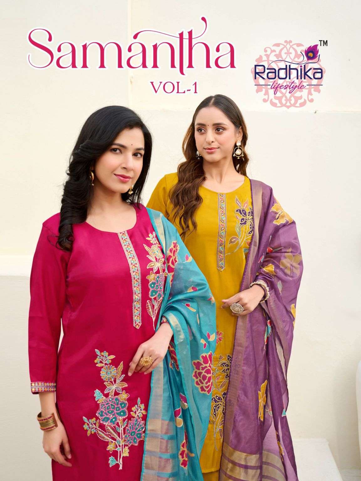 RADHIKA LIFESTYLE SAMANDHA VOL 1 ROMAN GLASS WITH FANCY WORK READYMADE SALWER KAMEEZ BEST RATE 2026
